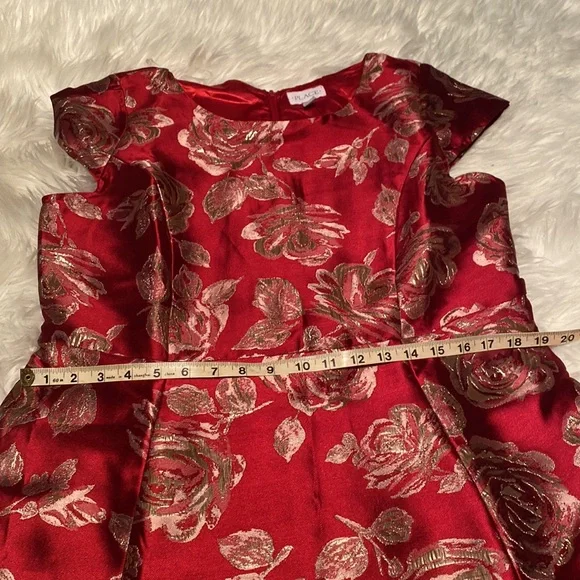 The childrens place Christmas mommy & me red rose dress - Picture 3 of 10